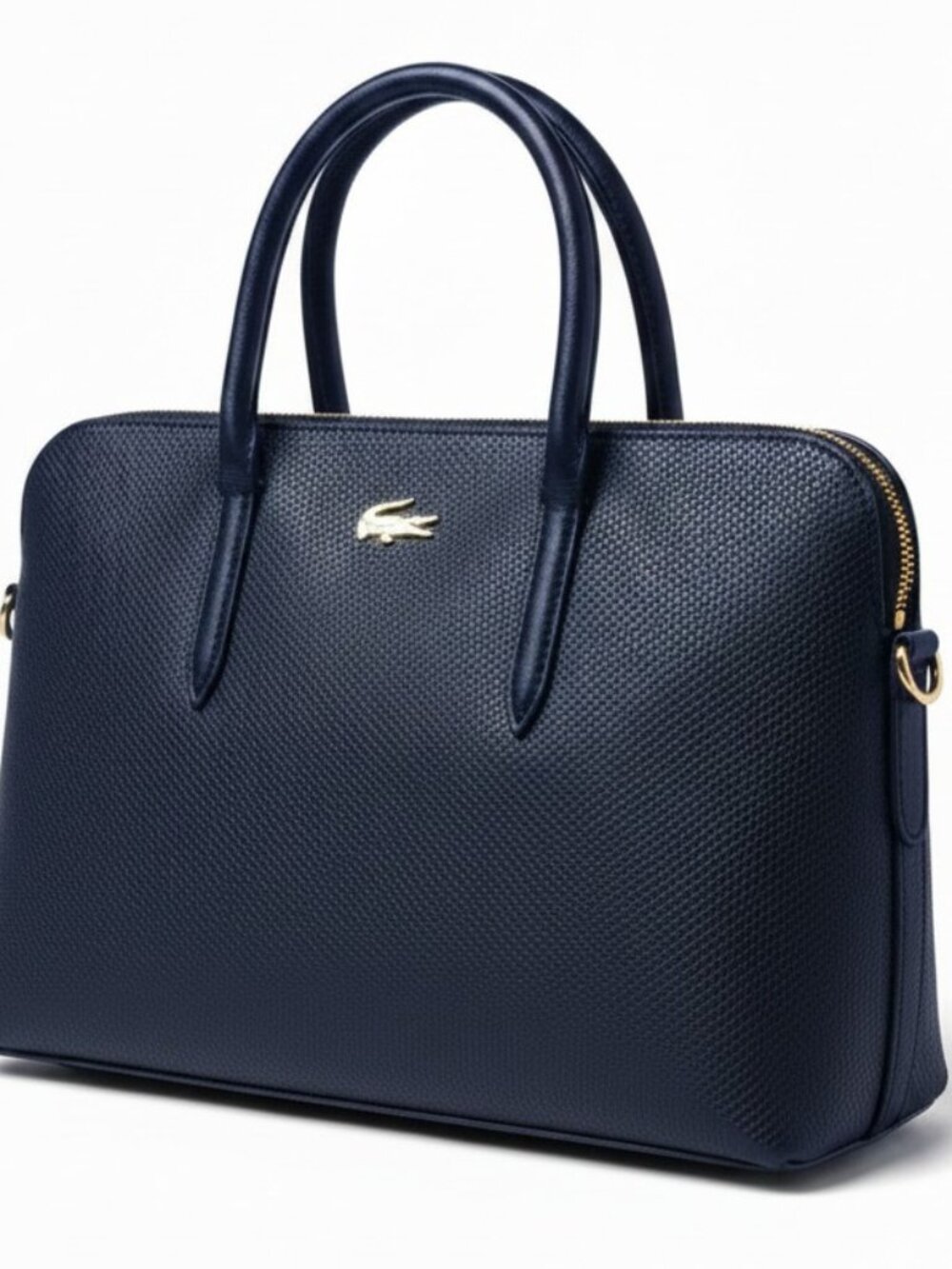 Lacoste Chantaco Bugatti Bag in blue coated leather